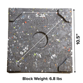 EKON OX BLOX MAXX recessed pad close-up fits 9-inch round jack foot securely