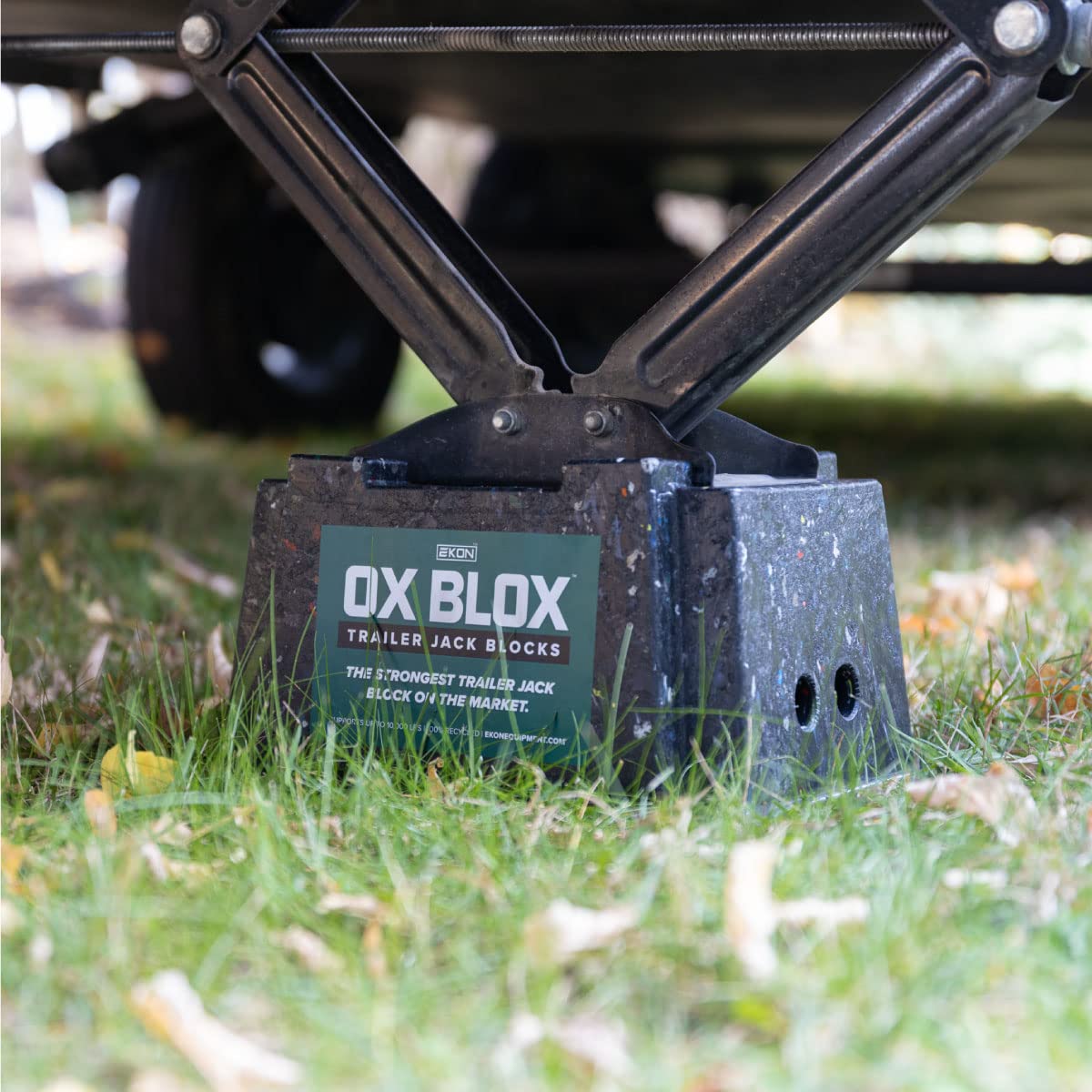 EKON OX BLOX on gravel campsite preventing sinking and tilt