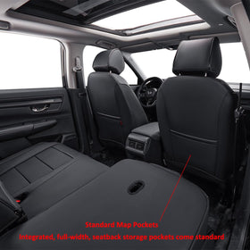 EKR seatback view showing protection and accessibility of storage pockets