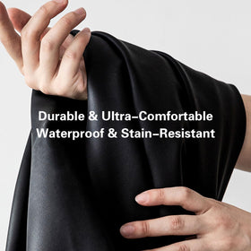 EKR faux-leather texture with water wipe demo for easy cleaning