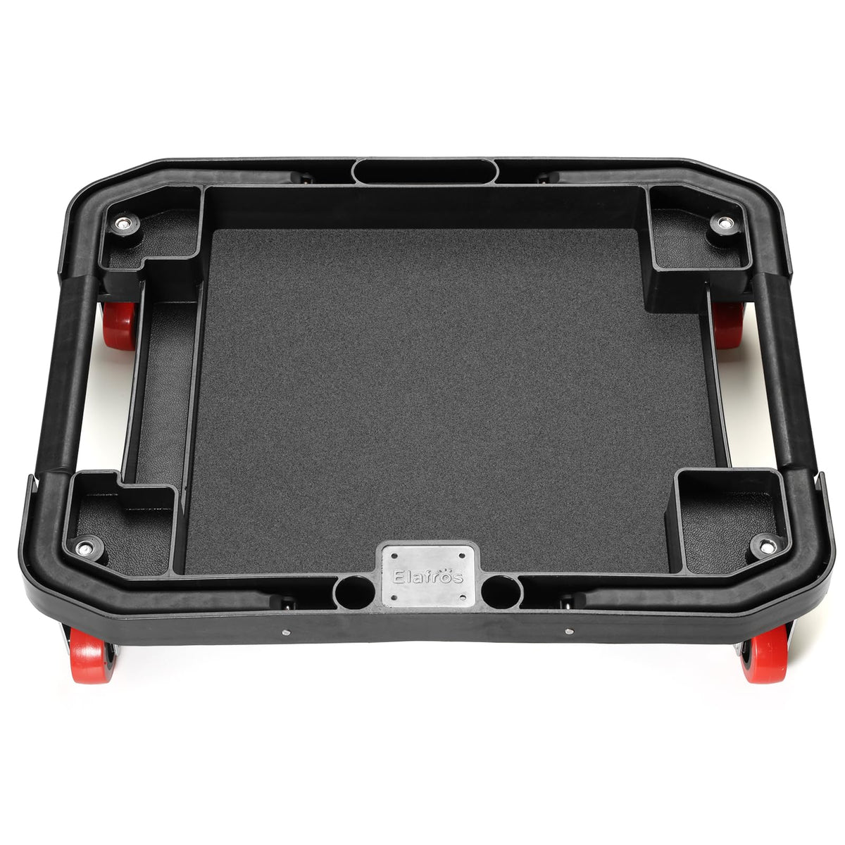 ELAFROS front view of rolling tray showing compartments and capacity for organized tools