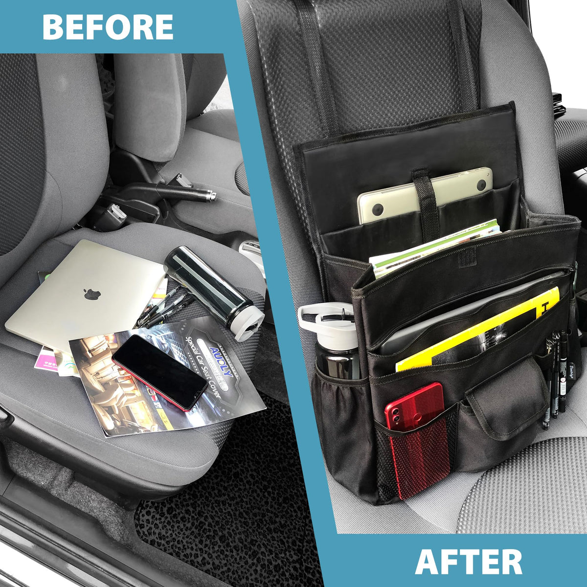 Elantrip open padded laptop compartment protecting a tablet during transit