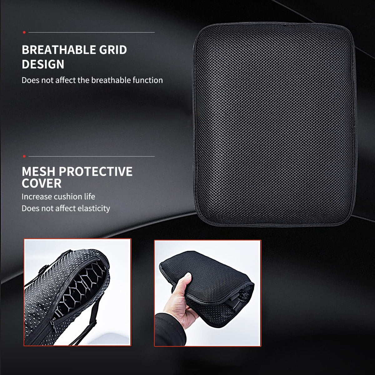 ELCYCO anti-slip backing detail showing stability and secure hold