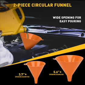 ELEAD circular funnel with fluid stopper visible for leak-prevention benefit
