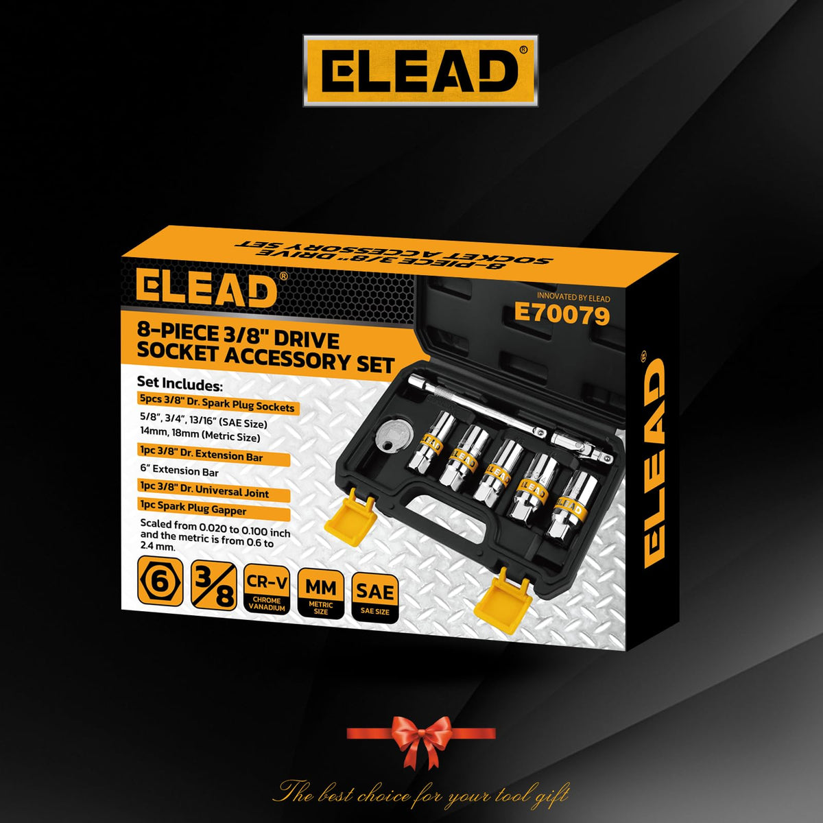 ELEAD socket size markings closeup for quick selection and reduced search time