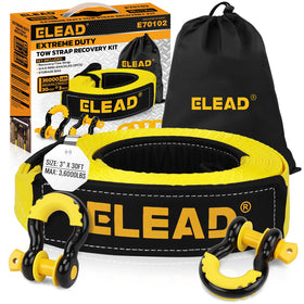 ELEAD front packaging of recovery strap kit showing complete contents and benefit