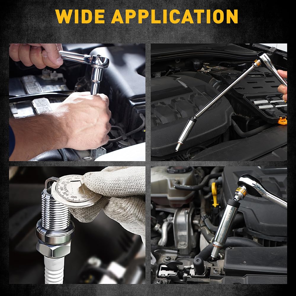 ELEAD mechanic using the set in an engine bay for faster spark plug service