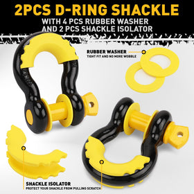 ELEAD close-up of 3/4" D-ring shackle with bumper showing secure connection