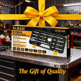 ELEAD laid-out sockets arranged by size for fast selection and organization