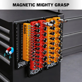 ELEAD organizer with sockets installed showing secure magnetic hold