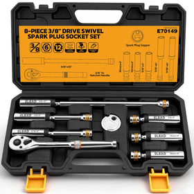 ELEAD open case showing organized spark plug socket kit and quick access