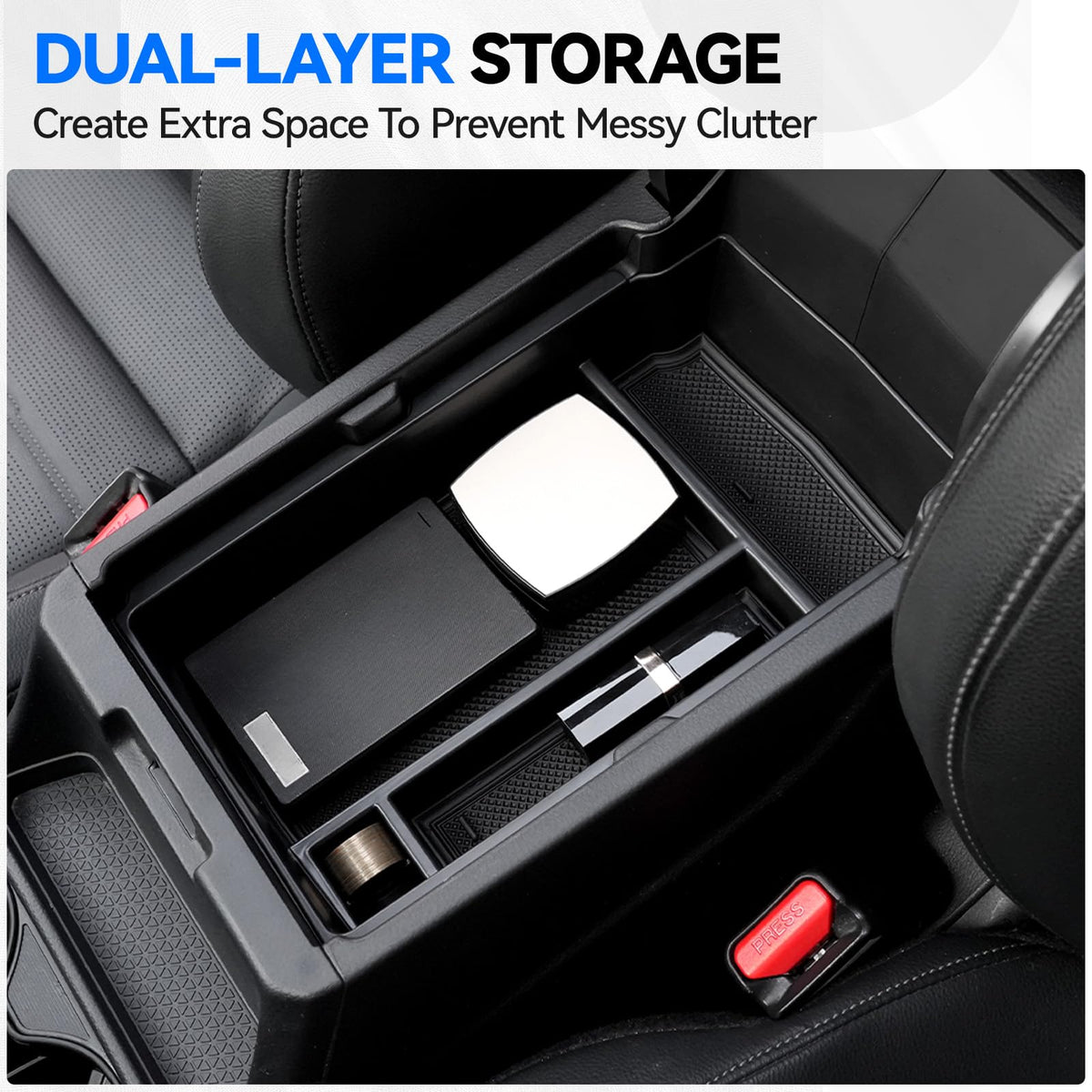 ELECFRESH armrest drawer open for quick-access storage