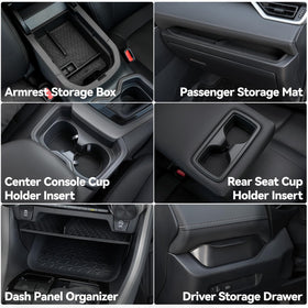 ELECFRESH armrest storage box open inside RAV4 offering hidden organization benefit