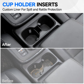 ELECFRESH cup holder insert stabilizing a cup while driving