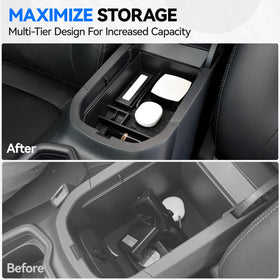 ELECFRESH driver storage drawer installed in console giving quick-access convenience