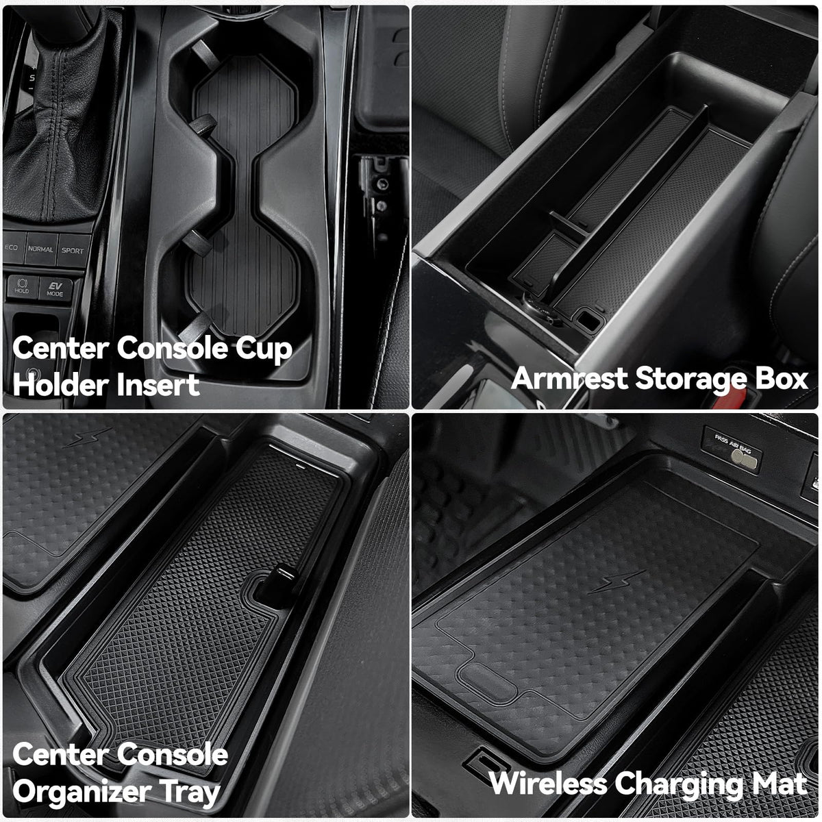 ELECFRESH hidden armrest box open showing extra concealed space and clean organization