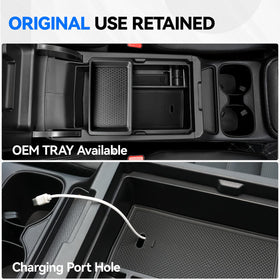 ELECFRESH hidden armrest box holding valuables securely