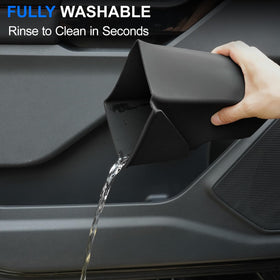 ELECFRESH driver-side trash can installed minimizing floor clutter while driving
