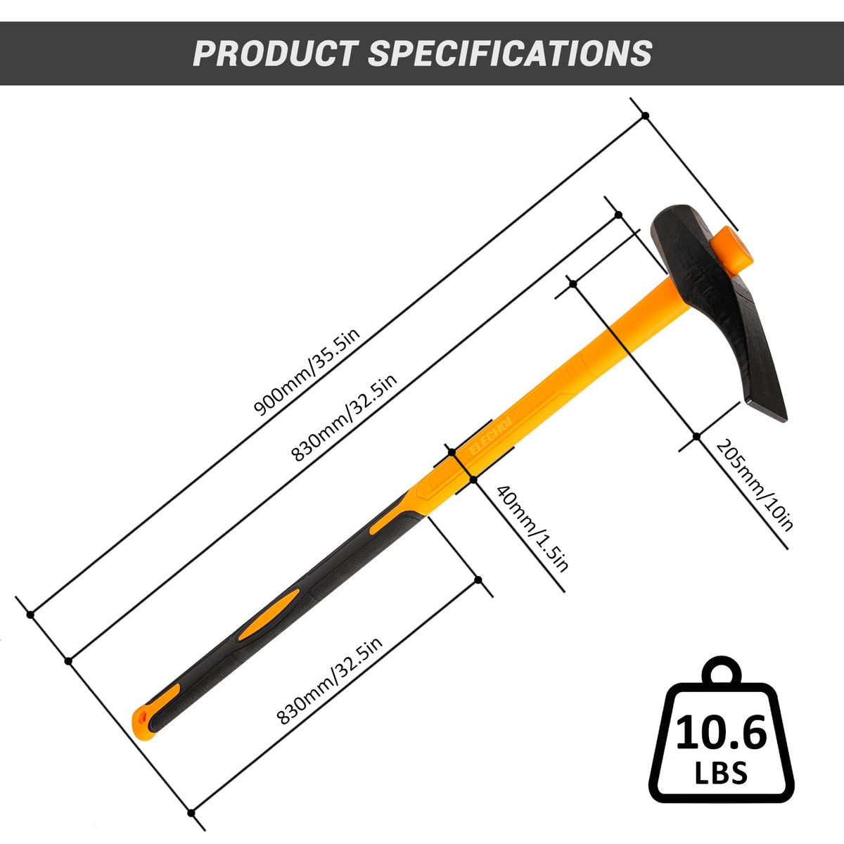 ELECHOI weighted hammer head angle demonstrating impact force delivery