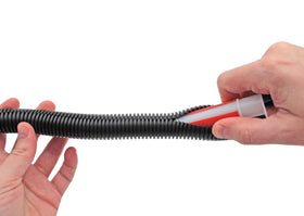 Electriduct on workbench during installation demonstrating faster sleeving
