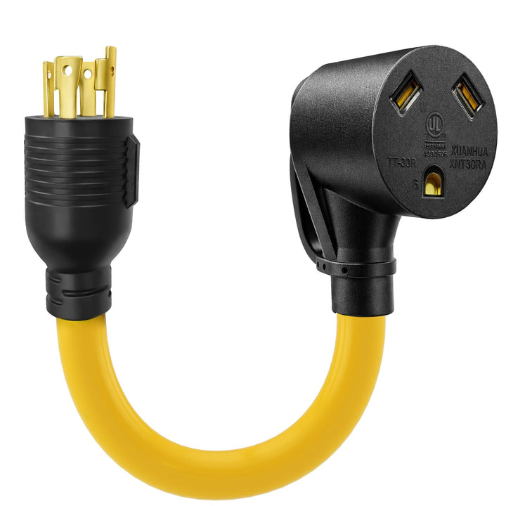 ELEGRP front view of adapter showing both connectors and compact dogbone benefit