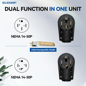 ELEGRP detail of interchangeable neutral blade enabling quick conversion between 50A and 30A