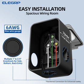 ELEGRP visible knockouts and conduit entries for flexible wiring routes