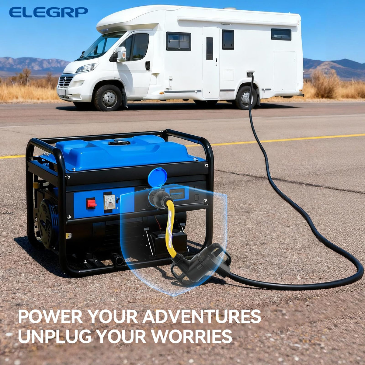 ELEGRP adapter held in hand for scale showing compact travel convenience