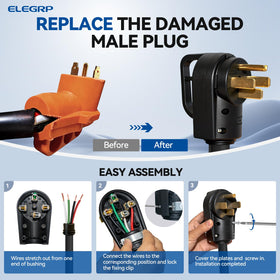 ELEGRP plug next to a hand to show scale and easy handling for installation
