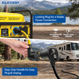 ELEGRP twist-lock plug detail demonstrating secure locking to prevent disconnection