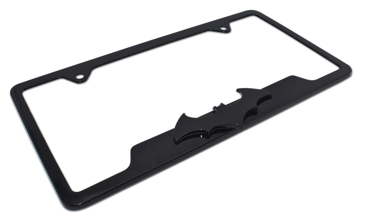 Elektroplate Batman frame open corners visible for legal tag and sticker display