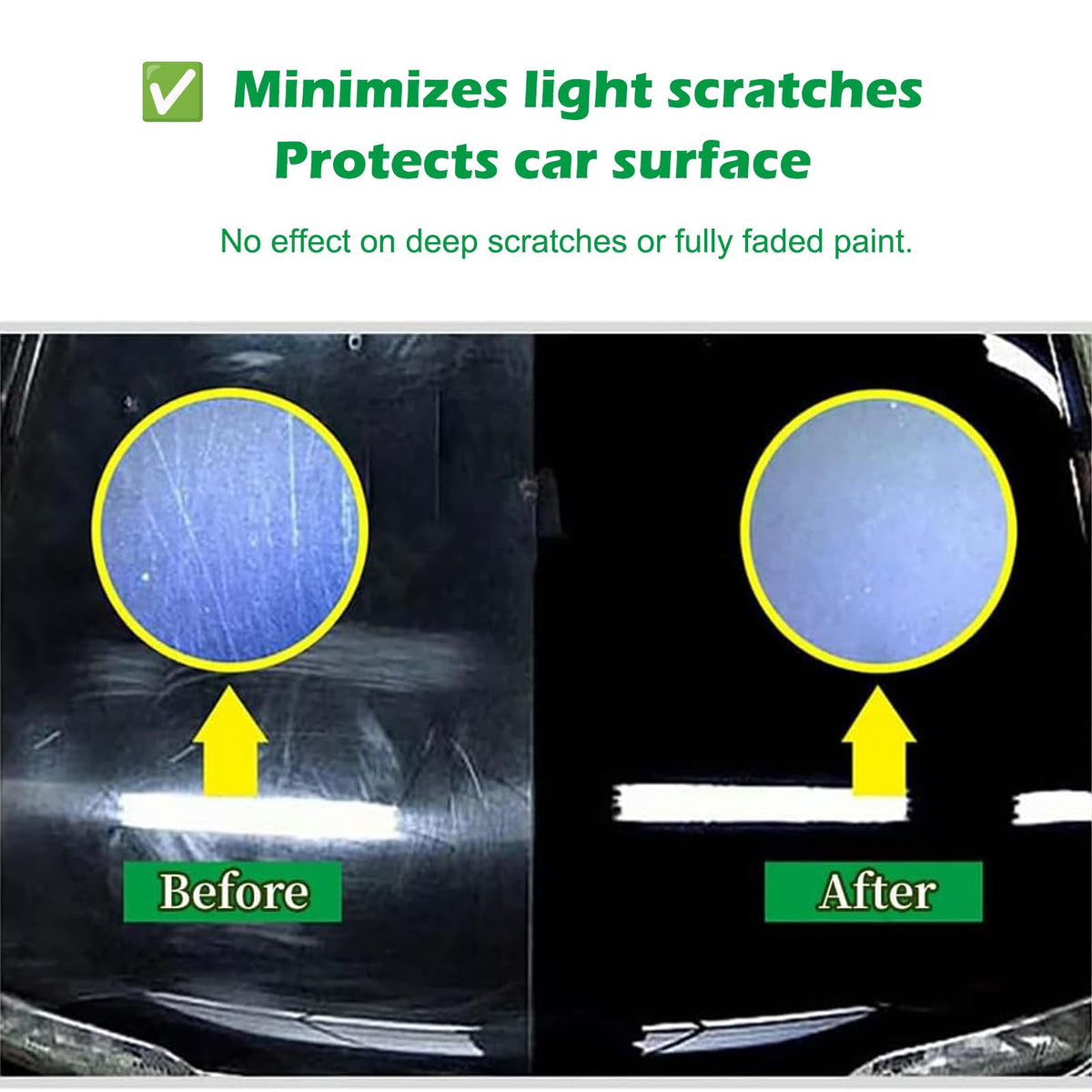 ELEpure applied on black car hood creating instant water-repellent shine