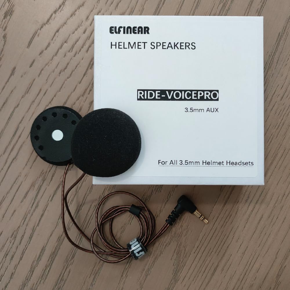 ELFINEAR installed inside helmet showing placement for improved call intelligibility