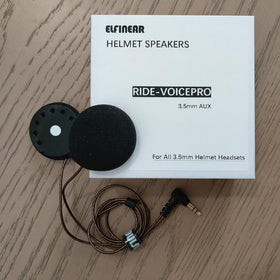 ELFINEAR installed inside helmet showing placement for improved call intelligibility