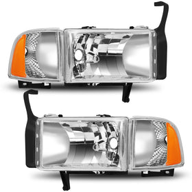 ELH chrome headlight front view showing clean factory look and improved visibility