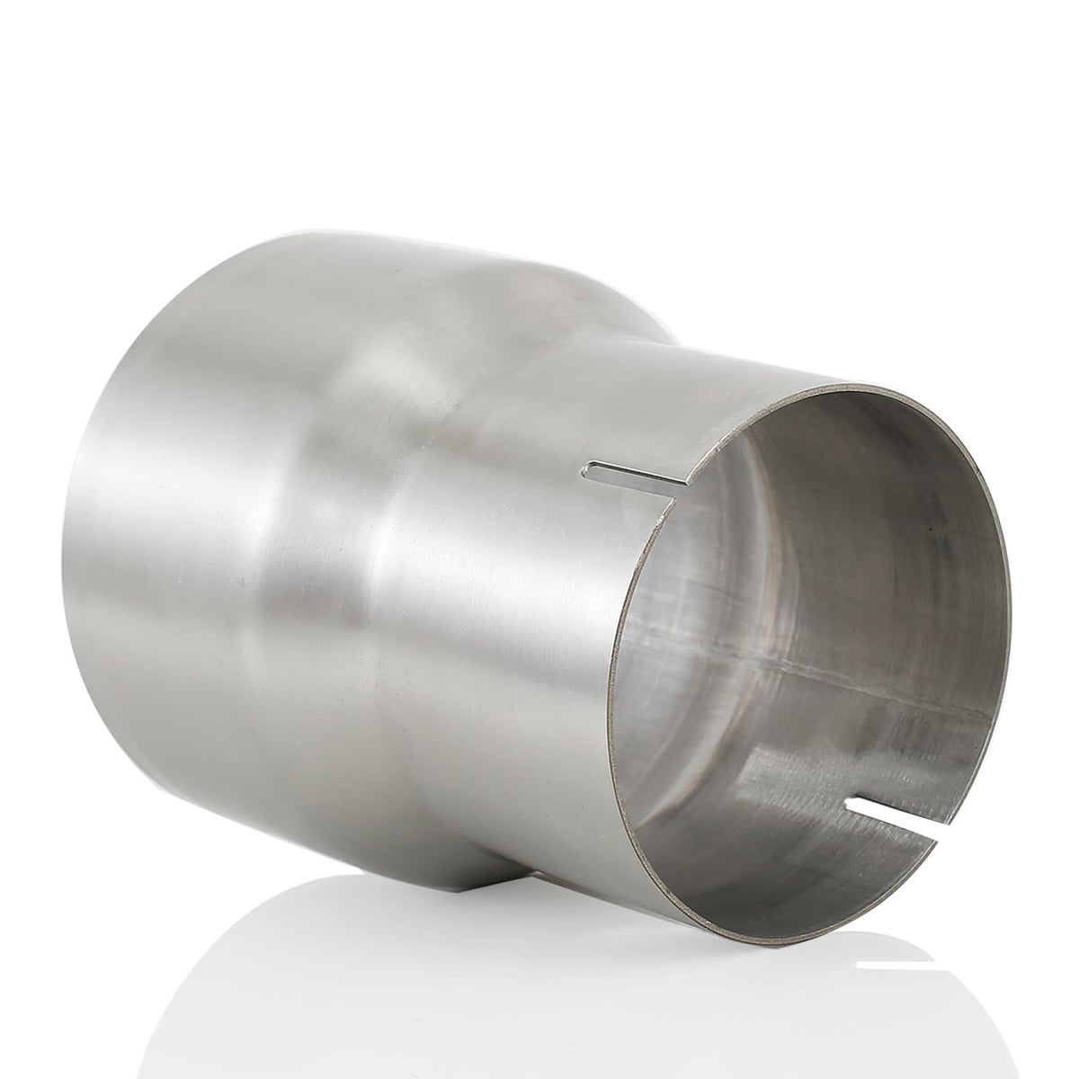 eLifecenter adapter front view showing 4" ID to 5" OD and durable T304 finish