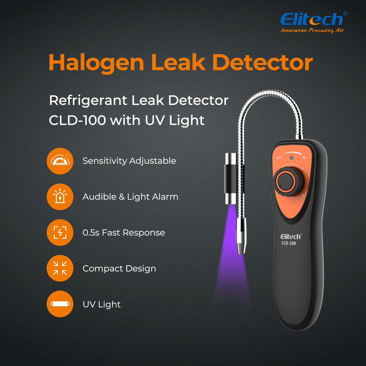 Elitech CLD-100 flexible probe detail reaching tight spaces for accurate detection