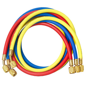 Elitech front view of three-color hose set showing colors and packaging benefits