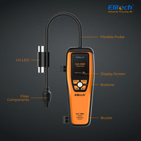 Elitech ILD-100H beside a tape measure for compact size reference