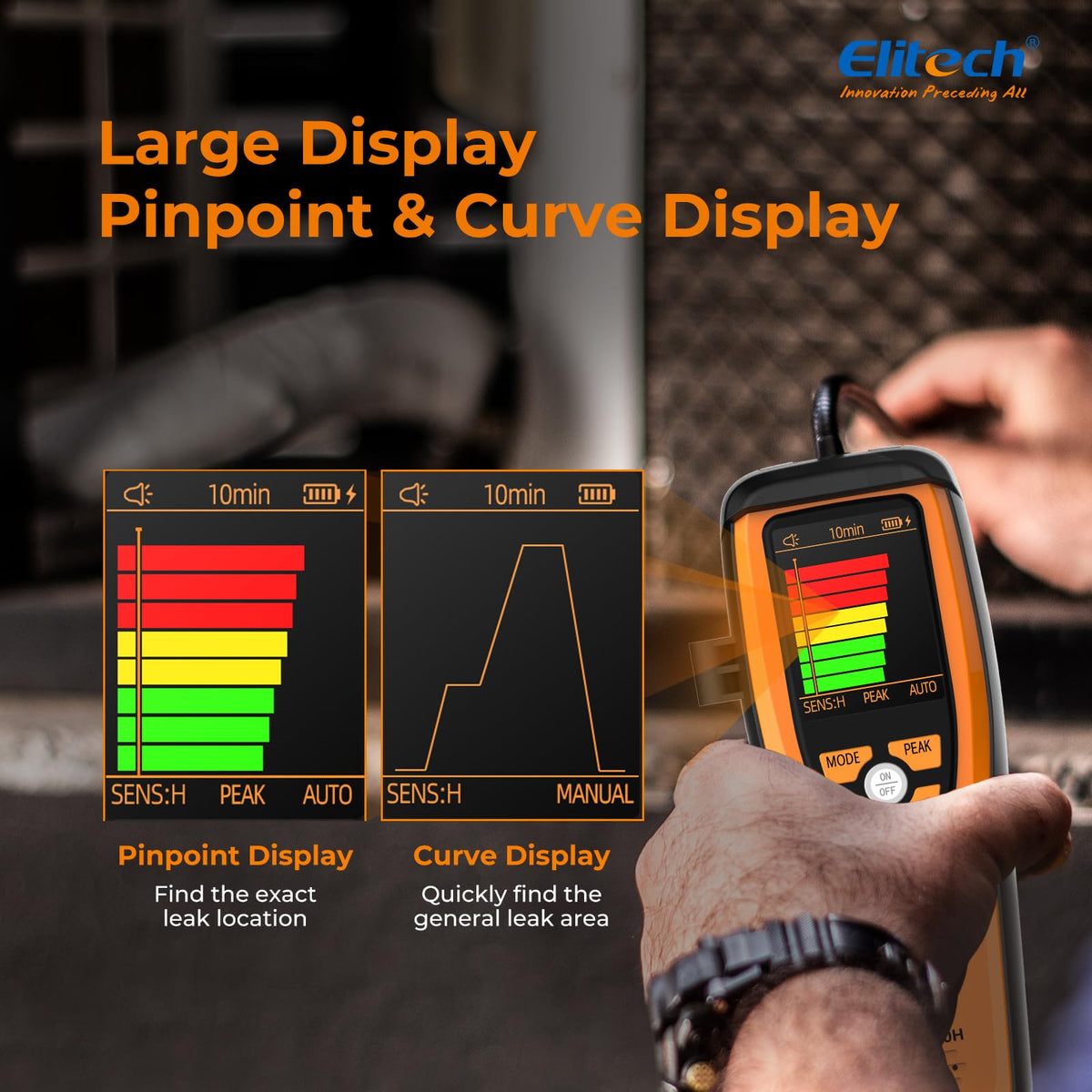 Elitech ILD-100H sensor tip detail illustrating precise detection