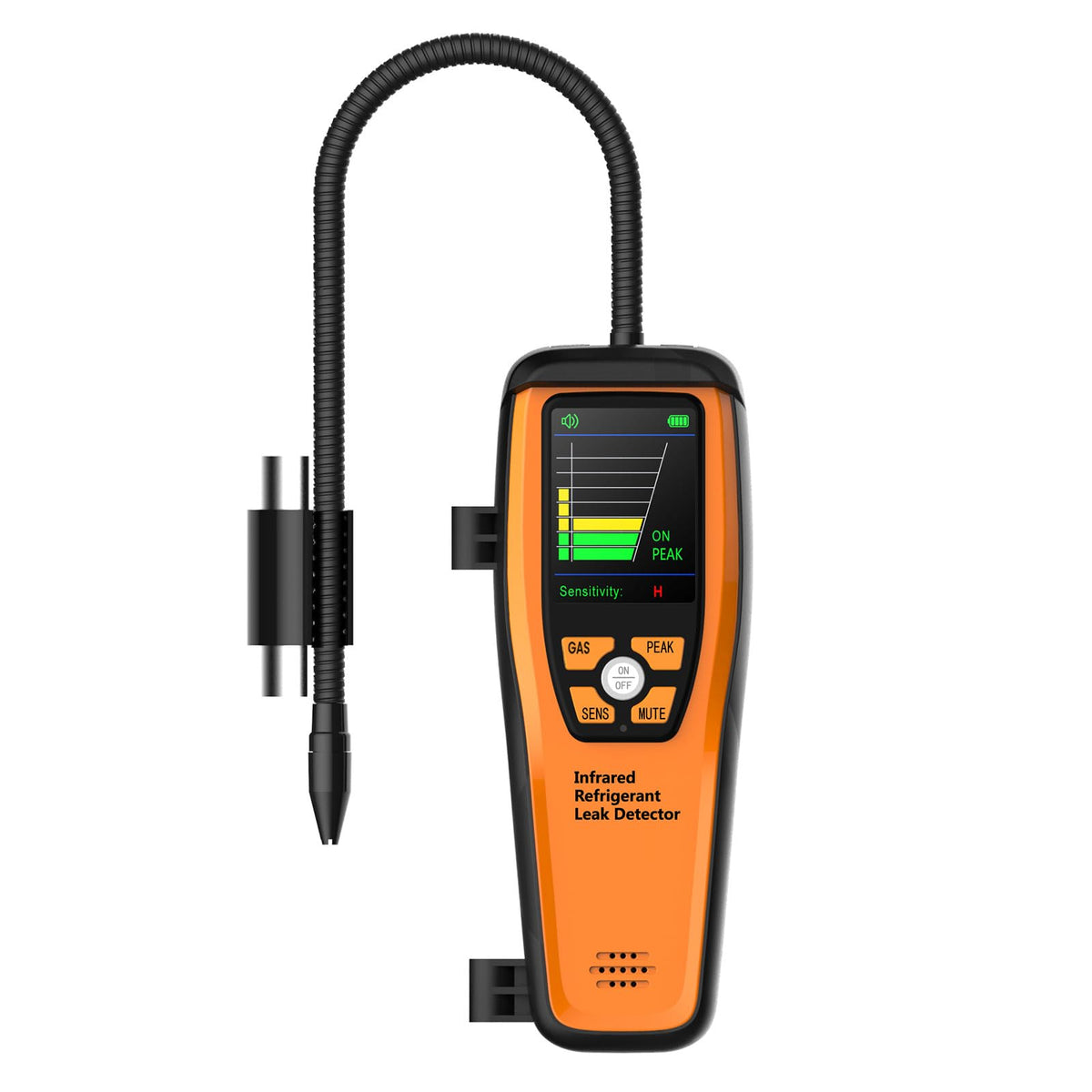 Elitech ILD-300 front view showing controls and fast leak detection