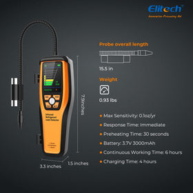 Elitech ILD-300 size comparison with ruler showing compact portability