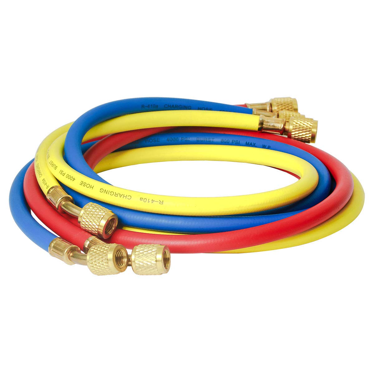 Elitech hose attached to home condenser showing residential diagnostic use