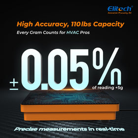 Elitech metal platform detail highlighting durable construction and precise weighing surface