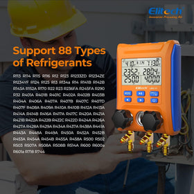 Elitech LMG-10 pressure ports detail for secure hose connections and leak testing