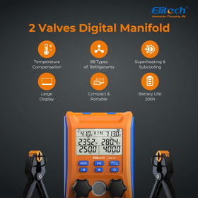 Elitech LMG-10 wired temperature clamps close-up for accurate pipe temperature readings