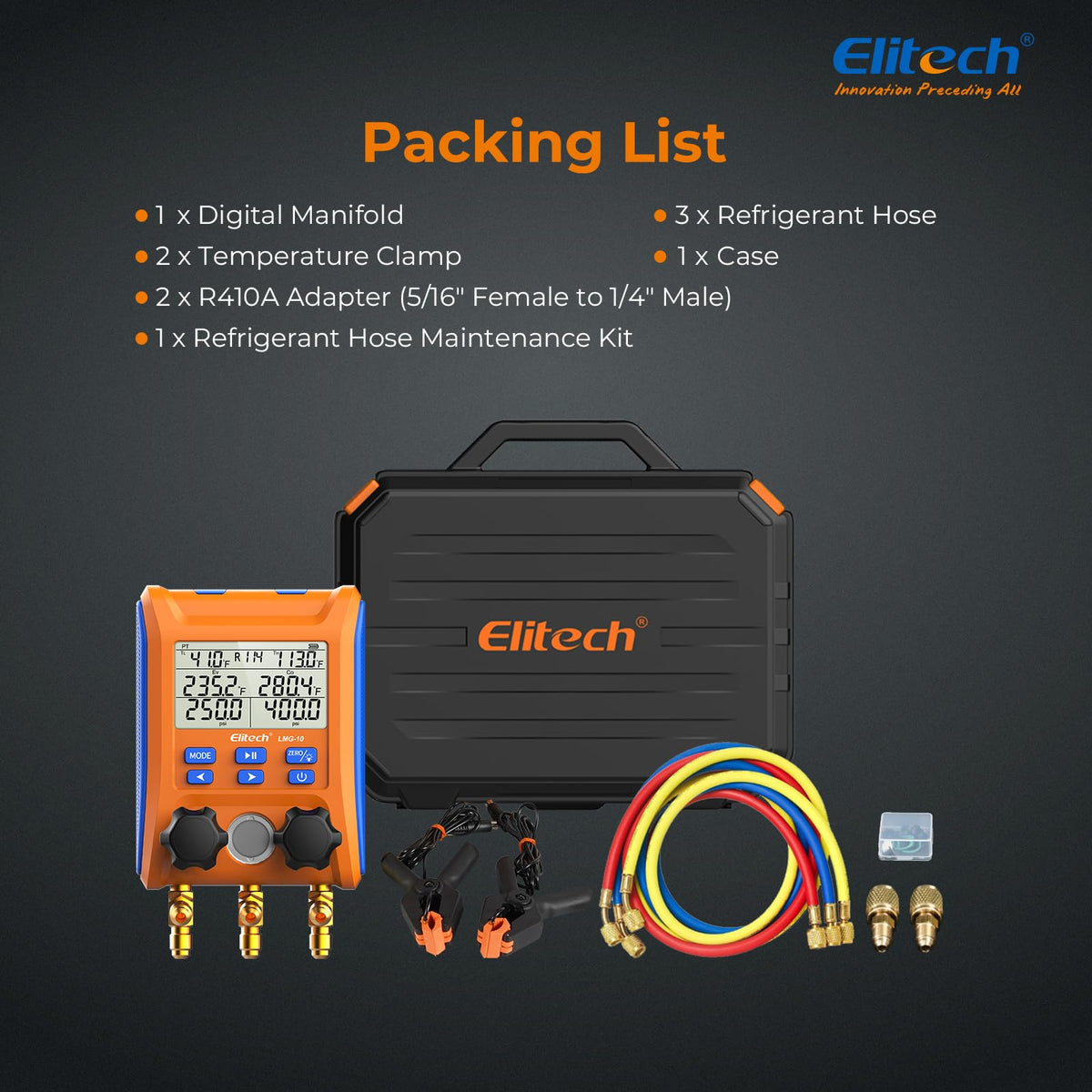 Elitech LMG-10Plus stored in a technician bag illustrating neat organization and transport