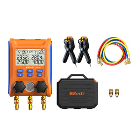 Elitech LMG-10Plus front profile showing compact manifold and clear display for quick readings
