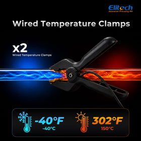 Elitech LMG-10Plus set with three service hoses and R410A adapter for versatile hookups