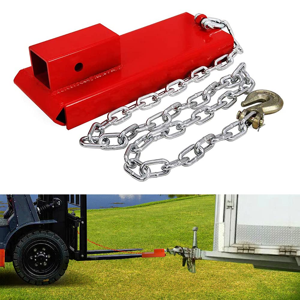 ELITEWILL front view of hitch adapter showing receiver and fork slide for quick towing
